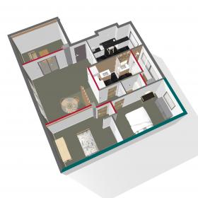 For sale 4 room apartment in a secure residence